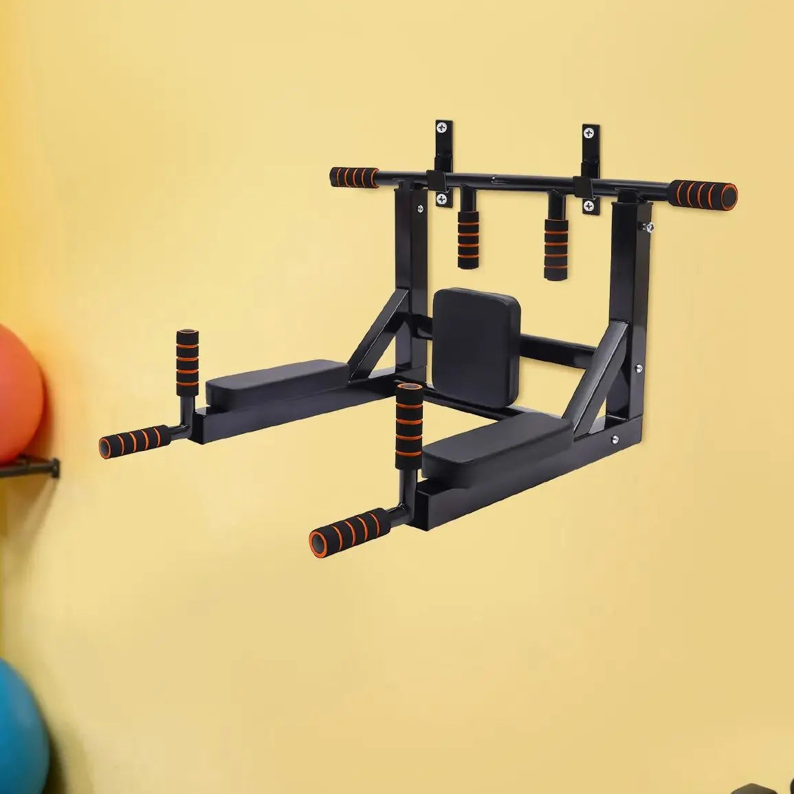 Wall Mounted Pull Up Bar Chin Up bar Multifunctional Dip Station for Indoor Home Gym Workout Training Equipment