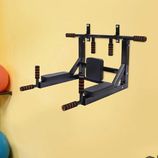 Wall Mounted Pull Up Bar Chin Up bar Multifunctional Dip Station for Indoor Home Gym Workout Training Equipment