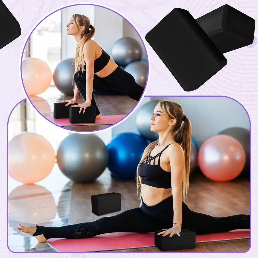 6 Pack Yoga Blocks 9 x 6 x 4 Inch Eva Foam Lightweight Non Slip Yoga Props for Yoga Pilates Stretching Meditation