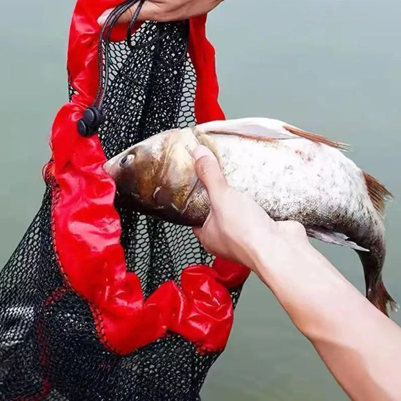 Mini Portable Fishing Bundle Mouth Fish Net Bag Mesh Oxford Fish Cage Fishing Net Bag Foldable Fishing Basket Fish Cage 0.5-2m