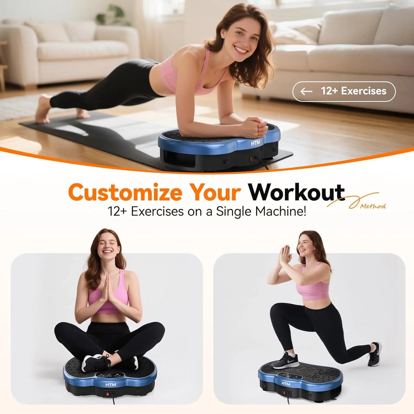 Vibration Plate Power Machine 120 Speed Levels Calorie Tracking for Home Gym Whole Body Shaker Muscle Toning Whole Body Fitness