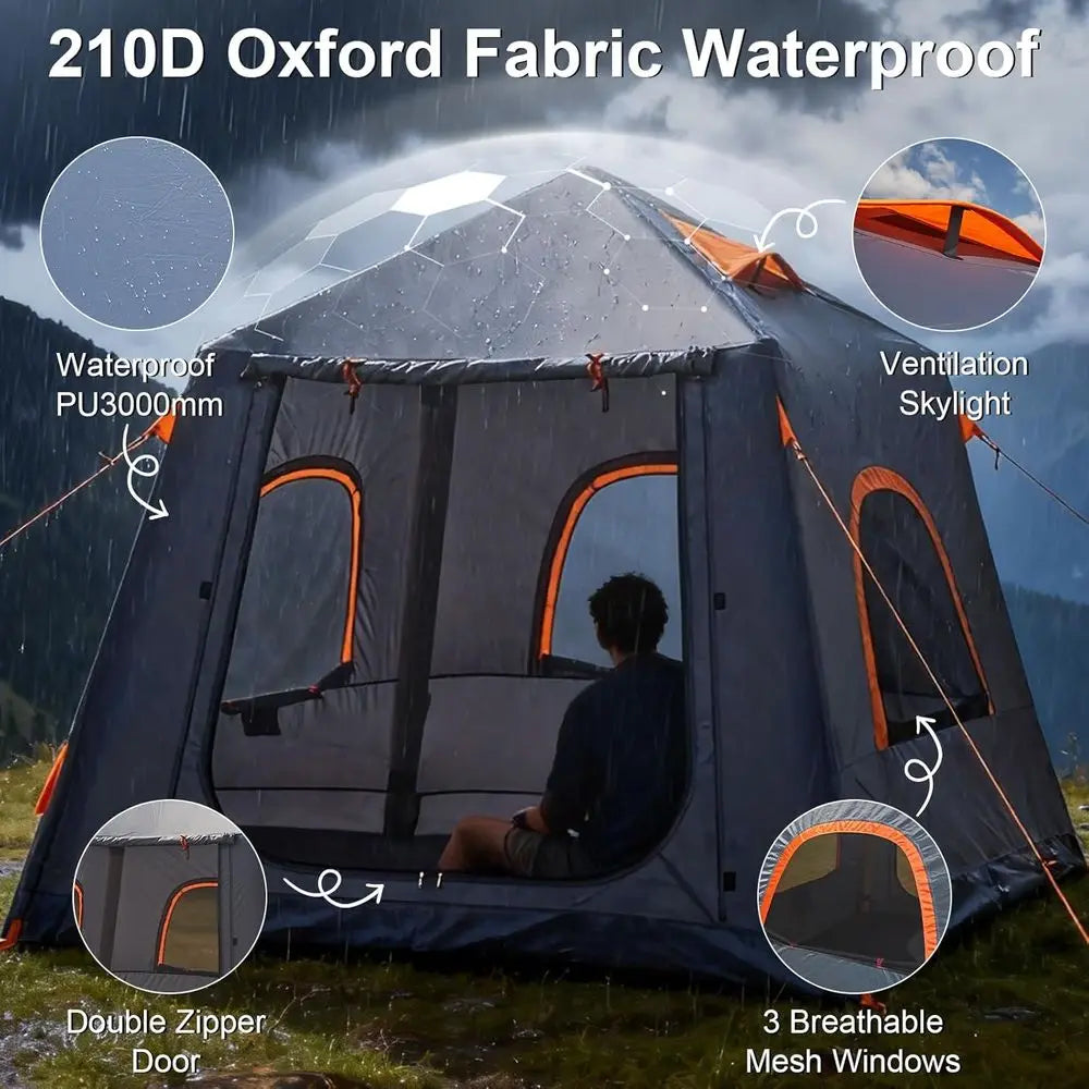 Portable 4-Season Waterproof Air Inflatable Tent For Family Camping Adventures