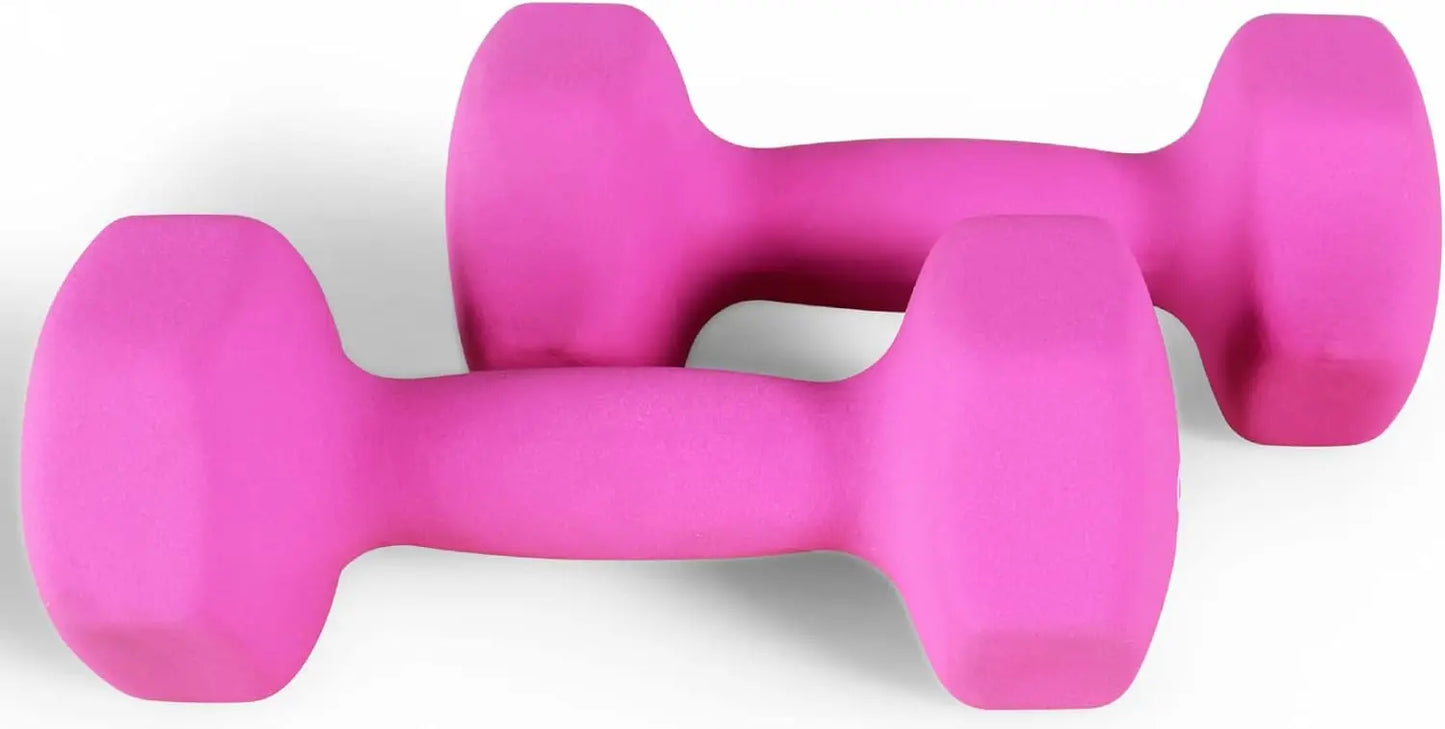 Anti-Slip Hex Dumbbell Set with Stand, Colorful Weights for Home Fitness