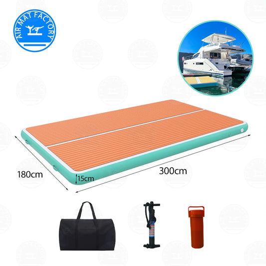 Stock!!Water Sports Inflatable Floating Raft Non Slip Inflatable Dock Platform  Foldable Yoga Mat for pool, beaches, ocean lake