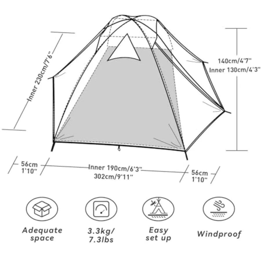 Waterproof Windproof Lightweight Backpacking Tent
