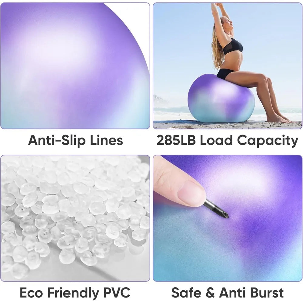 Yoga & Pilates Ball - Anti Slip Heavy Duty Gym Ball for Fitness, Balance & Core Workout