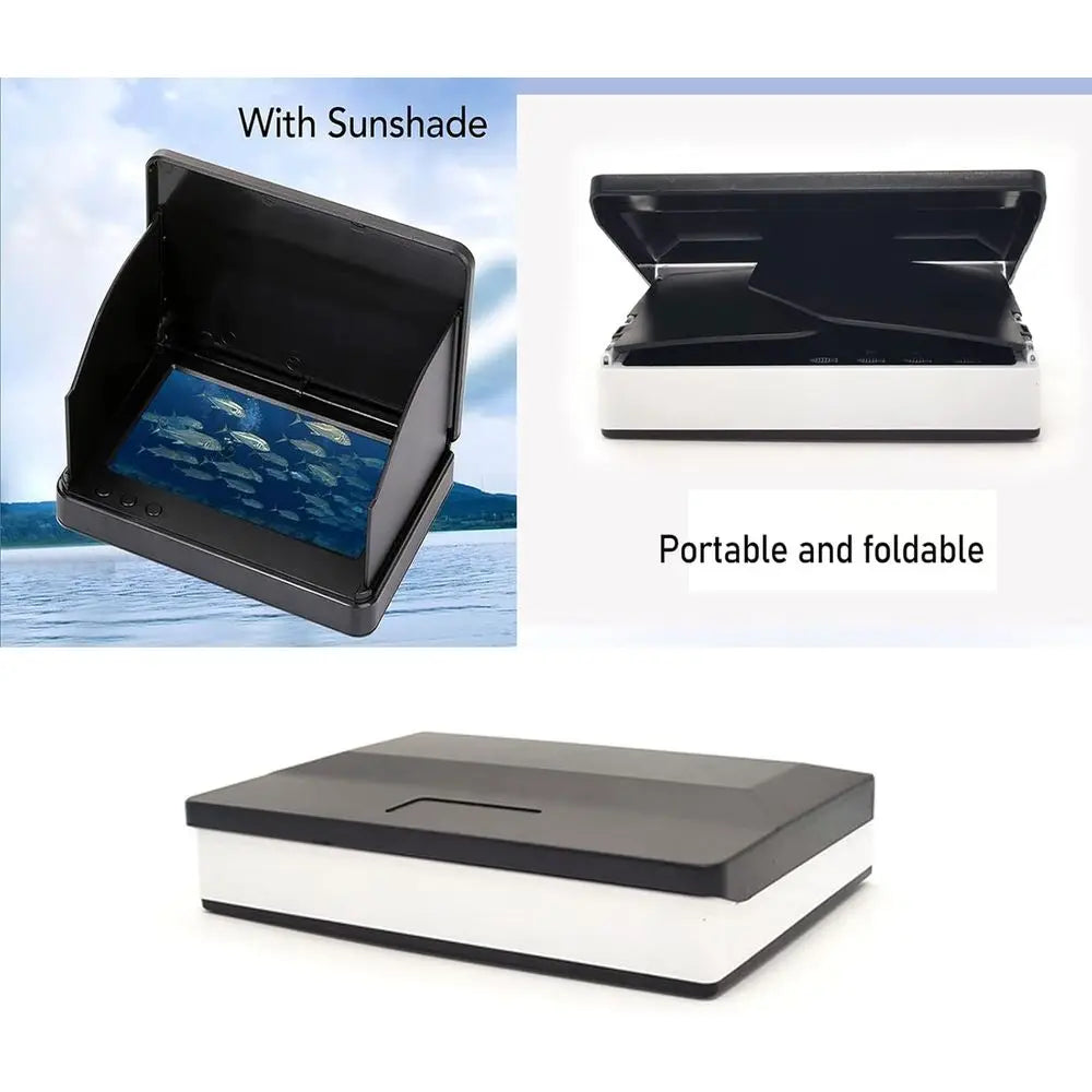 5" Underwater Fishing Camera,Portable LCD Monitor HD Fish Finder, IP67 Waterproof Camera 800 * 480 with Sun Visor,2000cd Brightn