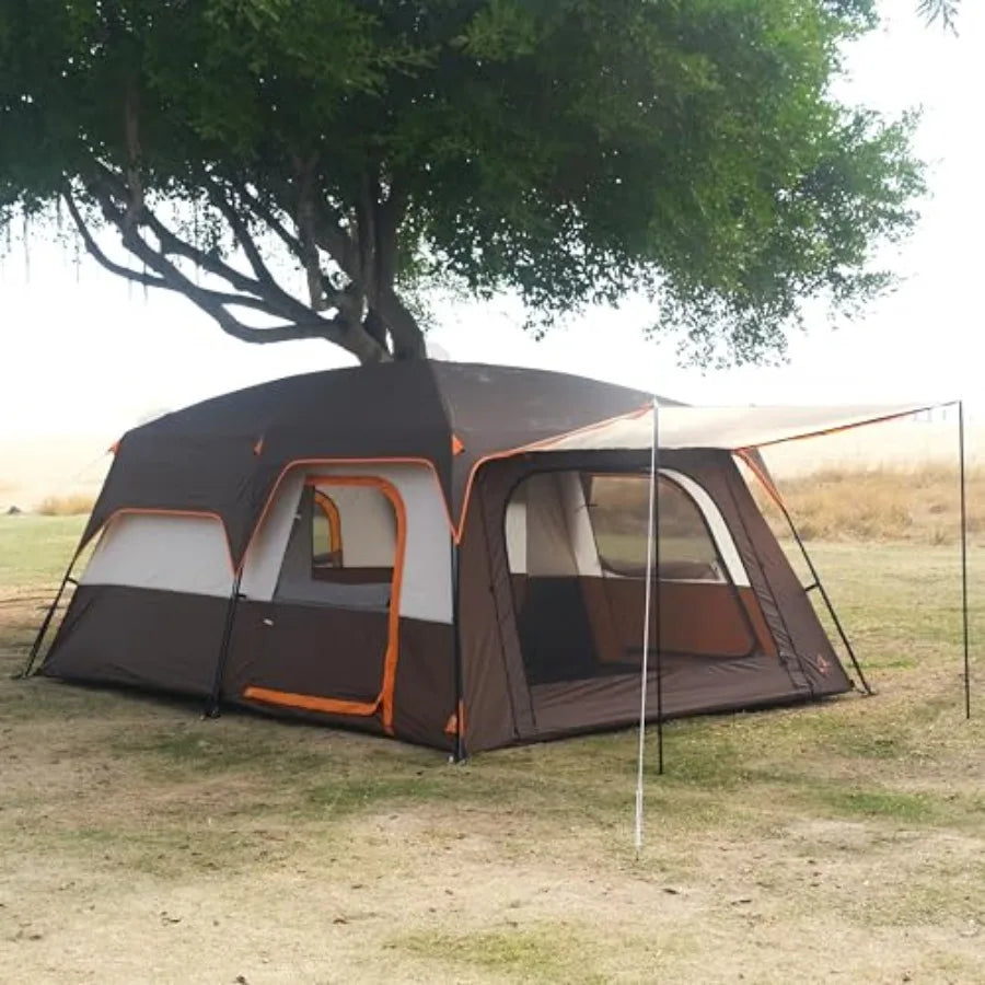 Family Cabin Tent Waterproof With 3 Doors And 3 Windows
