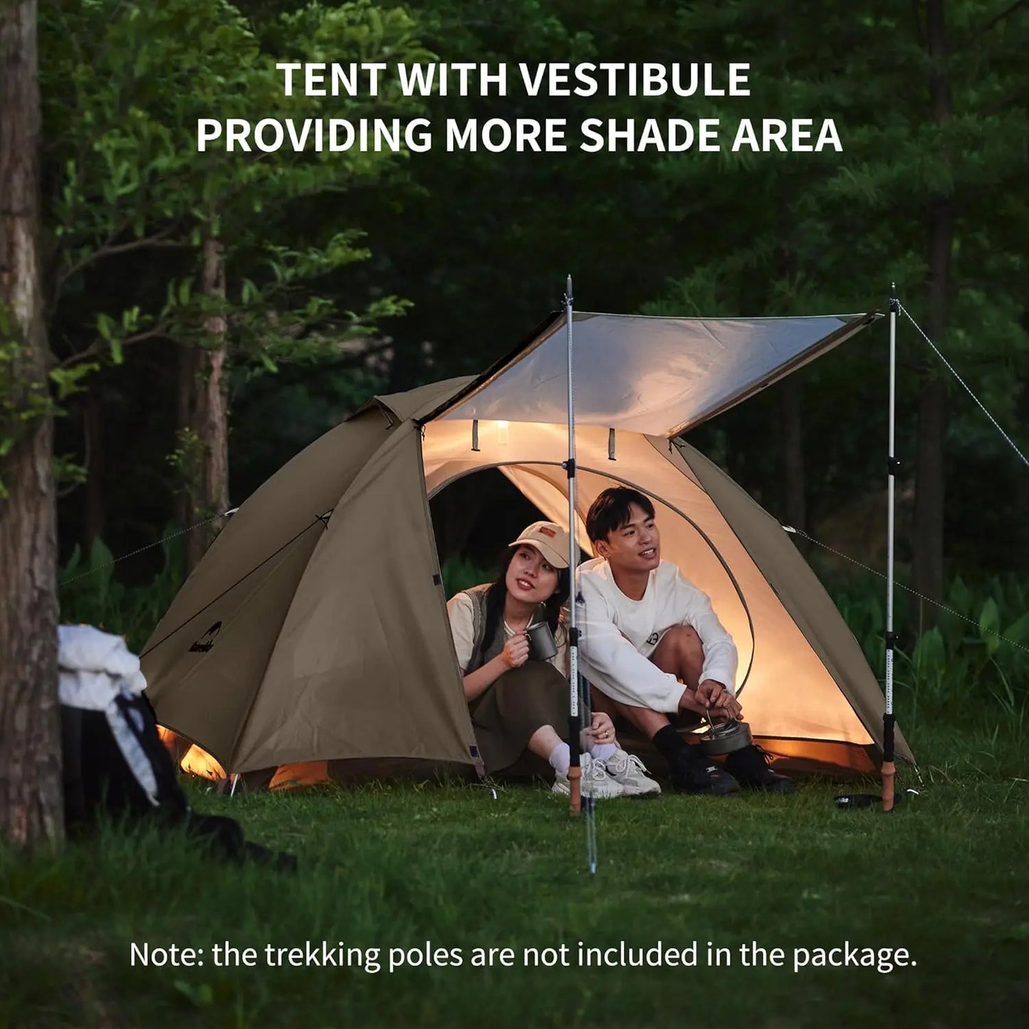 Waterproof Backpacking Tent With UV Protection Lightweight Double Layer