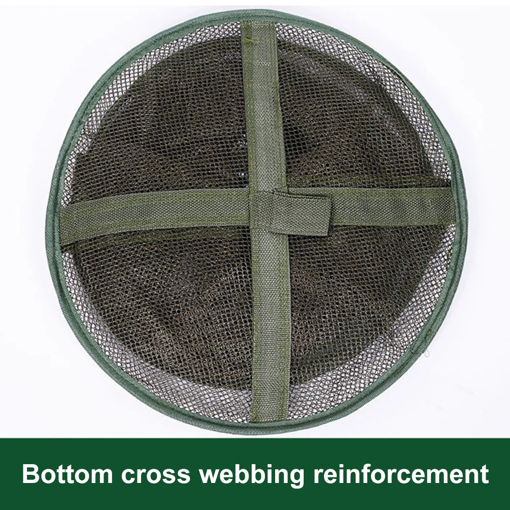 Mesh Fishing Cage Portable Fishing Net Round Folding Fish Net Foldable Landing Net Fishing Accessories