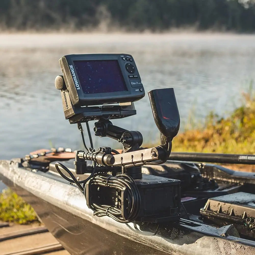 LockNLoad Fish Finder Mount | Adjustable Kayak Track Mount System | Secure Sonar Holder for Garmin, Lowrance & Raymarine | Fits