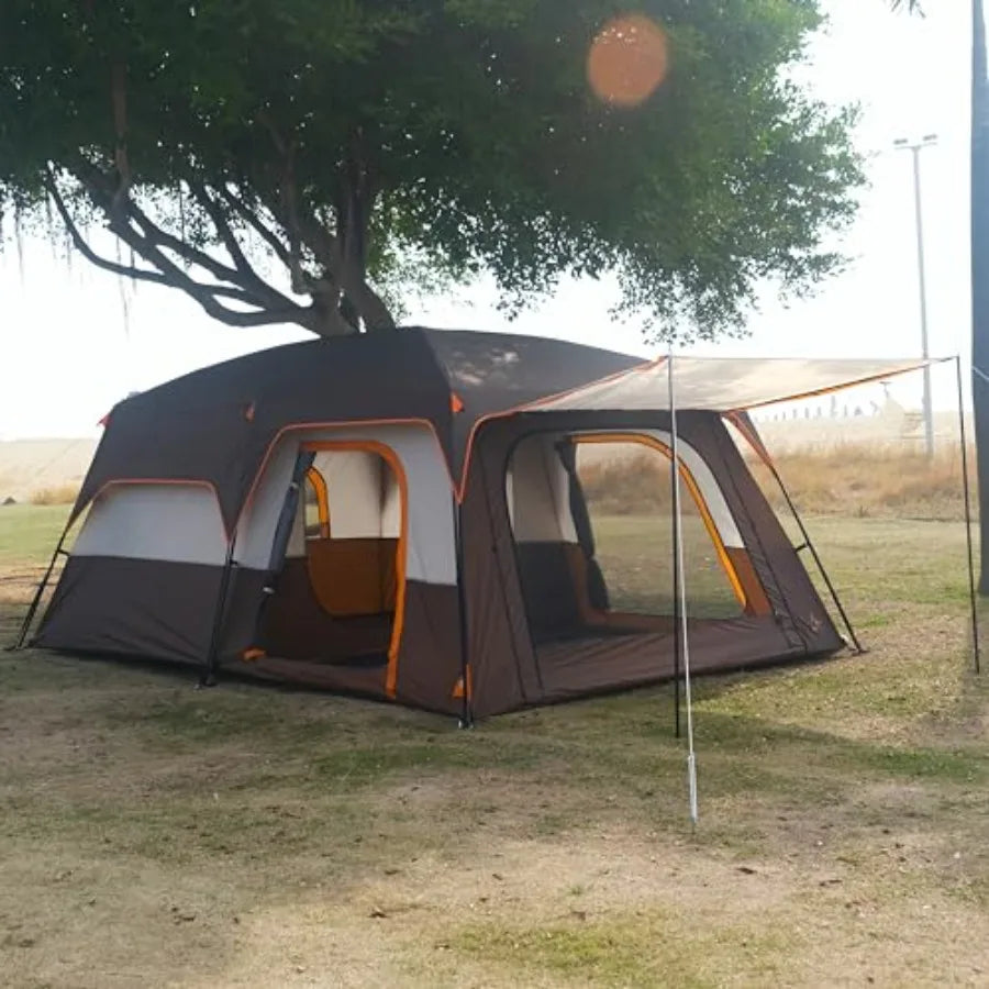 Family Cabin Tent Waterproof With 3 Doors And 3 Windows